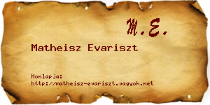 Matheisz Evariszt névjegykártya